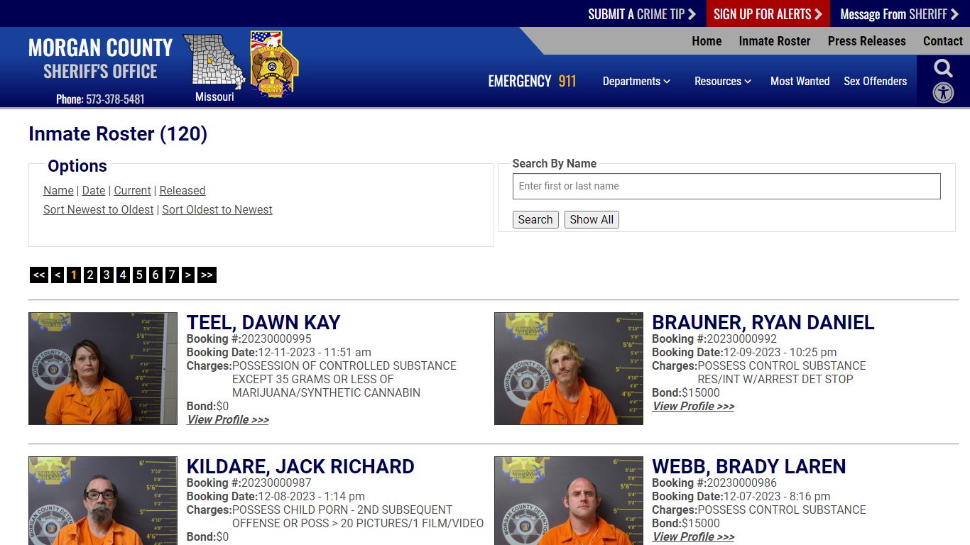Inmate Roster - Morgan County Sheriff MO