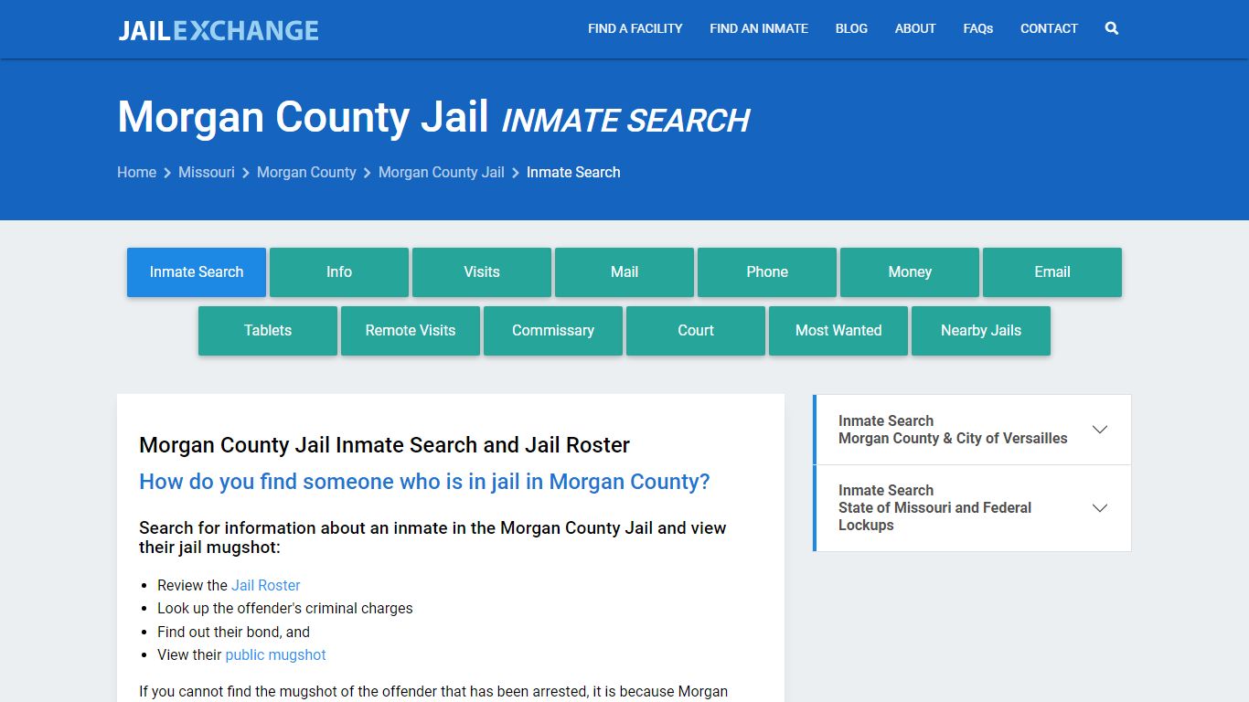 Inmate Search: Roster & Mugshots - Morgan County Jail, MO
